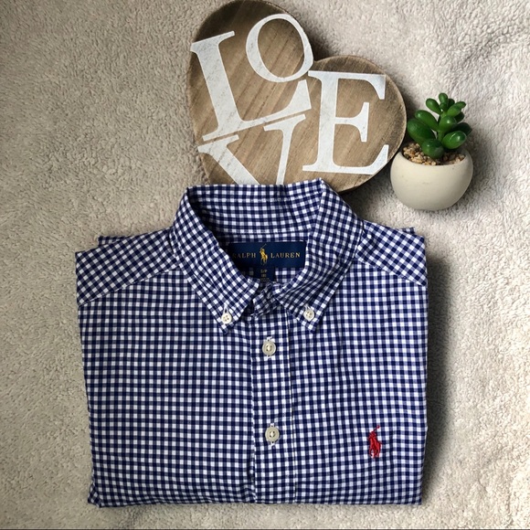 Ralph Lauren Gingham cotton poplin shirt size: S/8